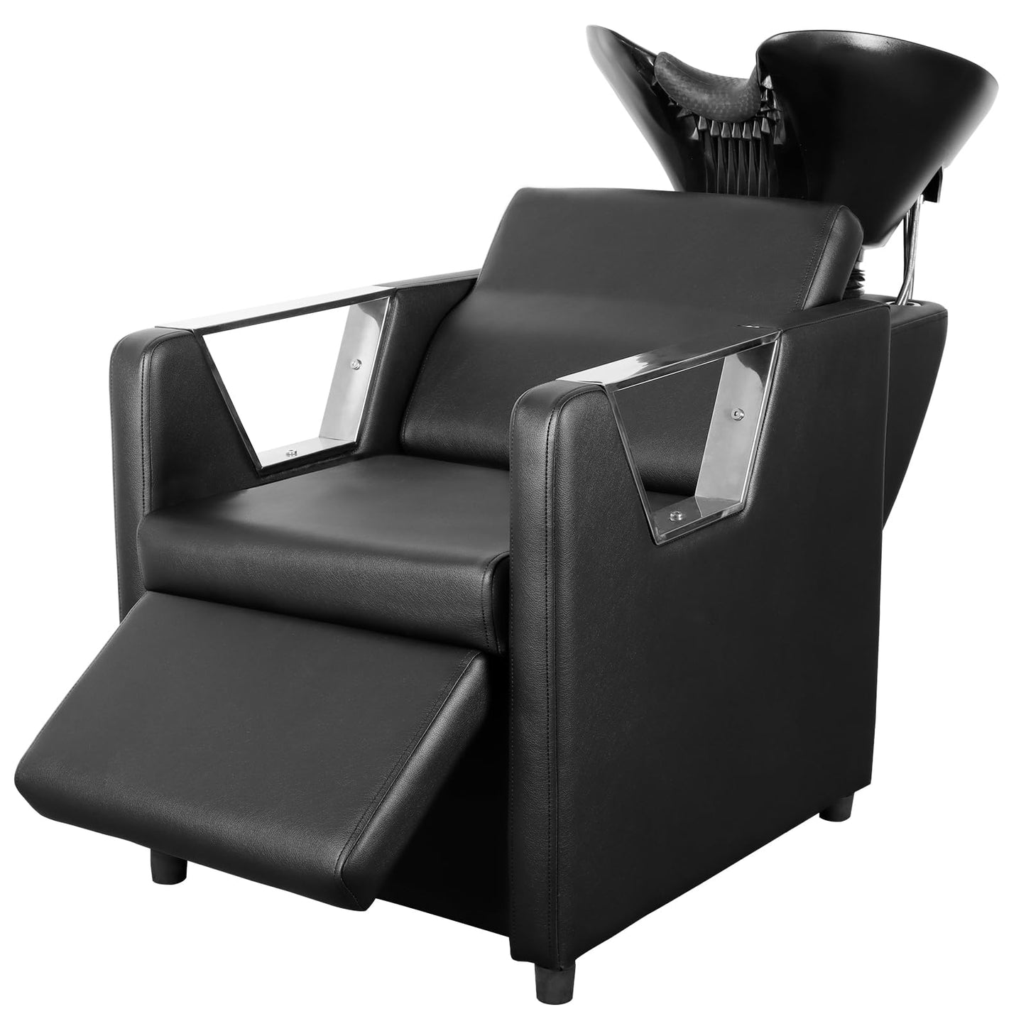 White Smoke Polar Aurora Backwash Chair Adjustable ABS Plastic Shampoo Bowl Sink with Leg Support for Spa Beauty Salon
