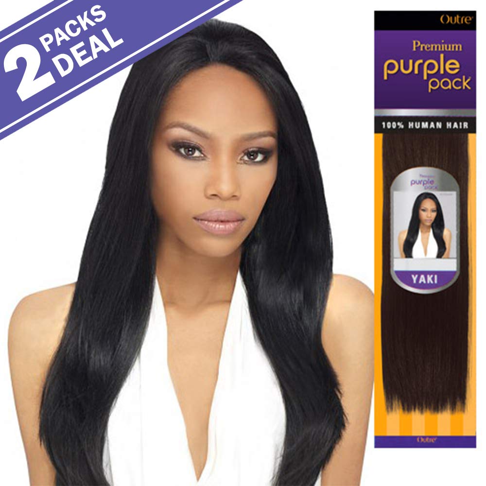 White Smoke 2-PACK DEALS ! Outre Human Hair Weave Premium Purple Pack Yaki, 1, Size 10.0