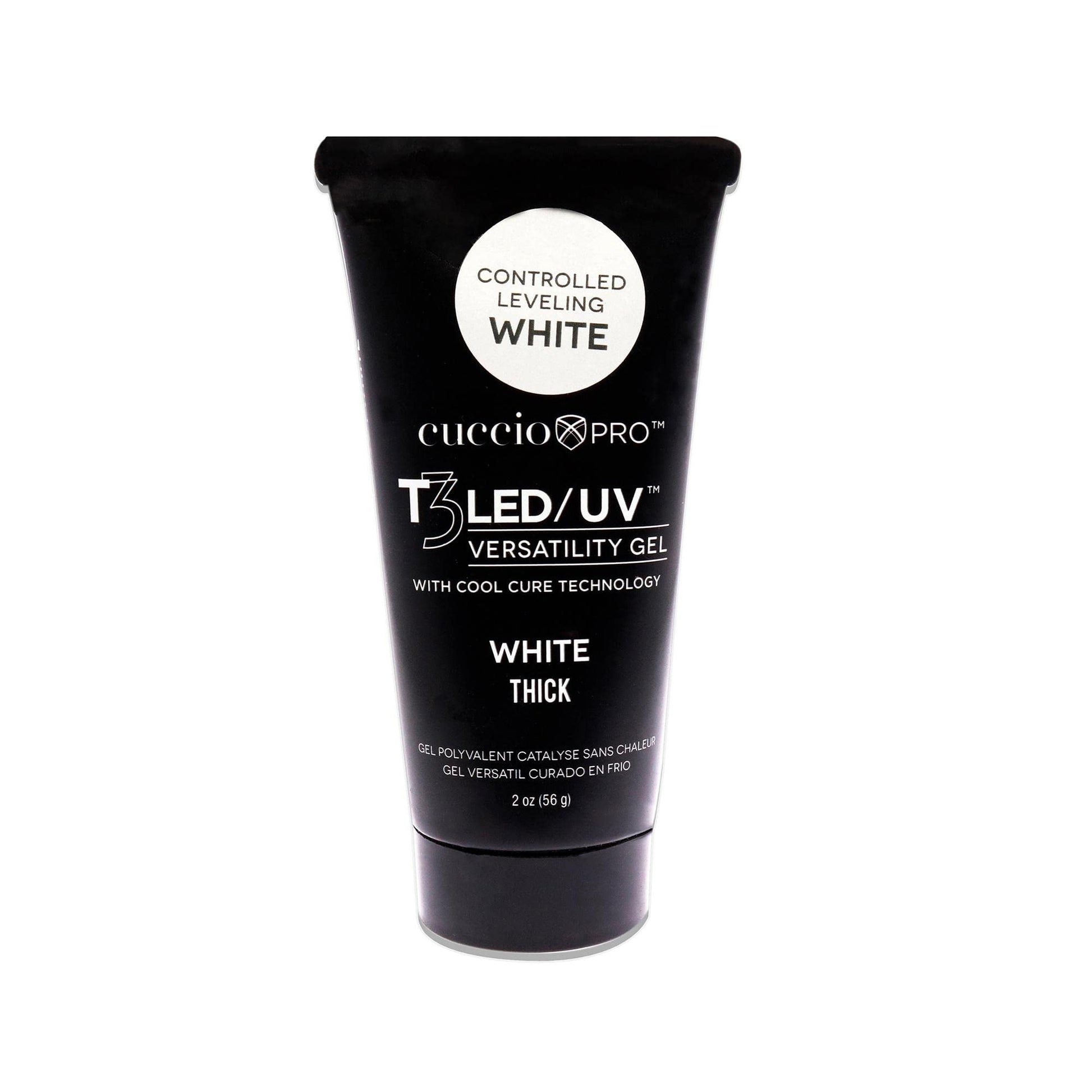 White Smoke Cuccio Pro T3 Cool Cure Versatility Gel - Controlled Levelling - LED And UV - Incredibly Flexible - Strong Adhesion - Thick Viscosity - Fast Application - Quick-Dry - Tube - White - 2 Oz Nail Gel