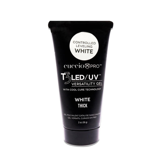 White Smoke Cuccio Pro T3 Cool Cure Versatility Gel - Controlled Levelling - LED And UV - Incredibly Flexible - Strong Adhesion - Thick Viscosity - Fast Application - Quick-Dry - Tube - White - 2 Oz Nail Gel