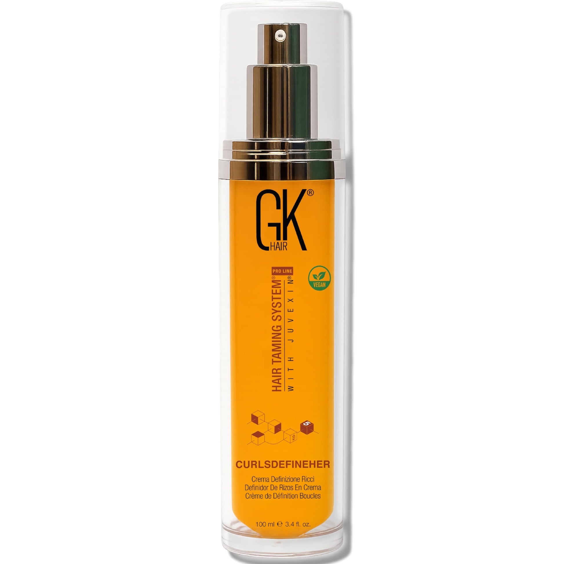 Dark Orange GK HAIR Global Keratin CurlsDefineHer (3.4 Fl Oz/100ml) Curl Defining Cream Curl Activator/Moisturizing Cream, Frizz Control for Natural Hair (3.4 fl. oz)