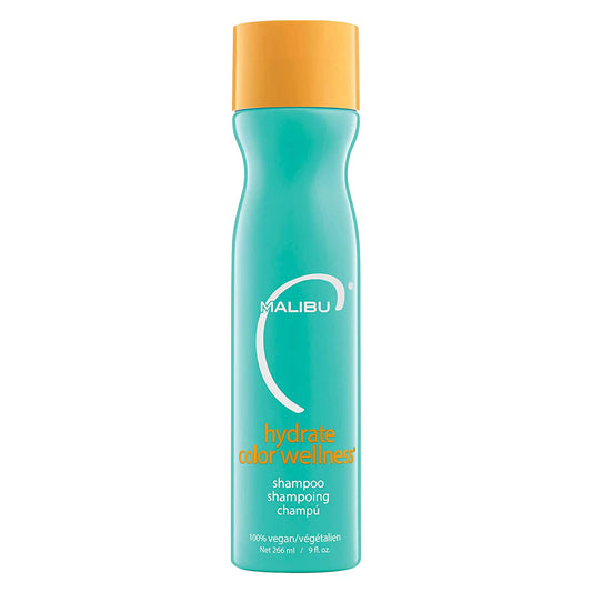 Light Sea Green Malibu C Hydrate Color Wellness Shampoo - Shampoo for Color Treated Hair and Fights Fade - Sulfate Free + Gentle Cleansing Hair Care (9 oz)