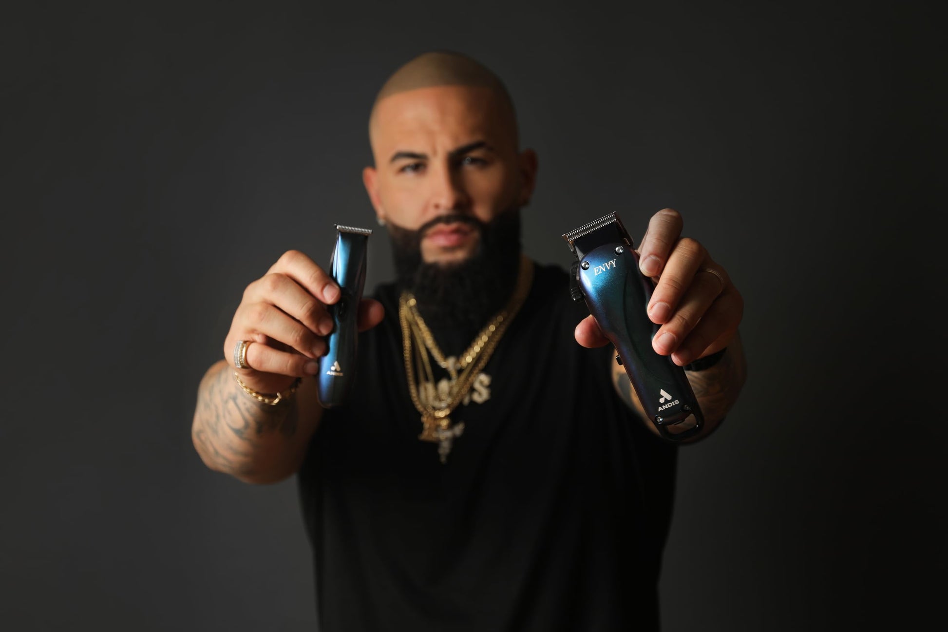 Black Andis 560980 Limited Edition Galaxy Envy Li Cordless Clipper & Slimline Pro Cordless Beard Trimmer Combo Hair Cutting Kit