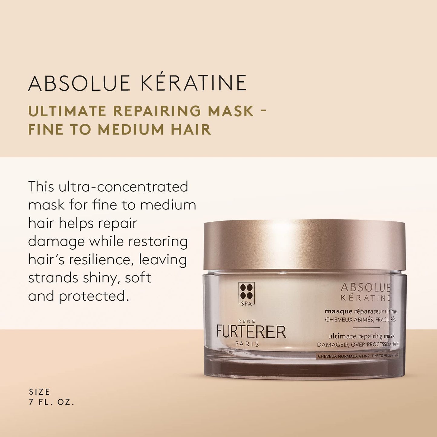 Seashell Rene Furterer ABSOLUE KERATINE Ultimate Regenerating Mask - For Damaged, Over-Processed Fine to Medium Hair - Repair & Restore