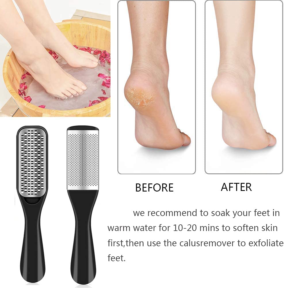 White Smoke EKOCSIO Professional Pedicure Kit, 36 in 1 Stainless Steel Foot Care Kit Foot Rasp Dead Skin Remover for Home & Salon Care, Black