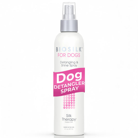 White Smoke BioSilk for Dogs Silk Therapy Detangling Plus Shine Protecting Mist for Dogs