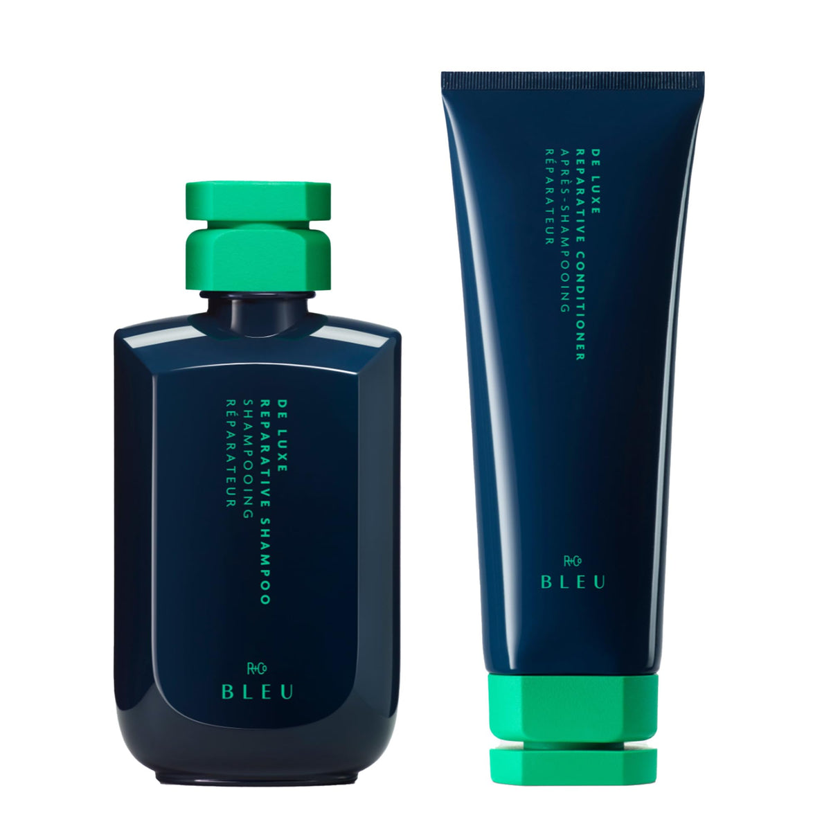 White Smoke R+Co BLEU De Luxe Reparative Shampoo and Conditioner Set, 8.5 oz, Pack of 2