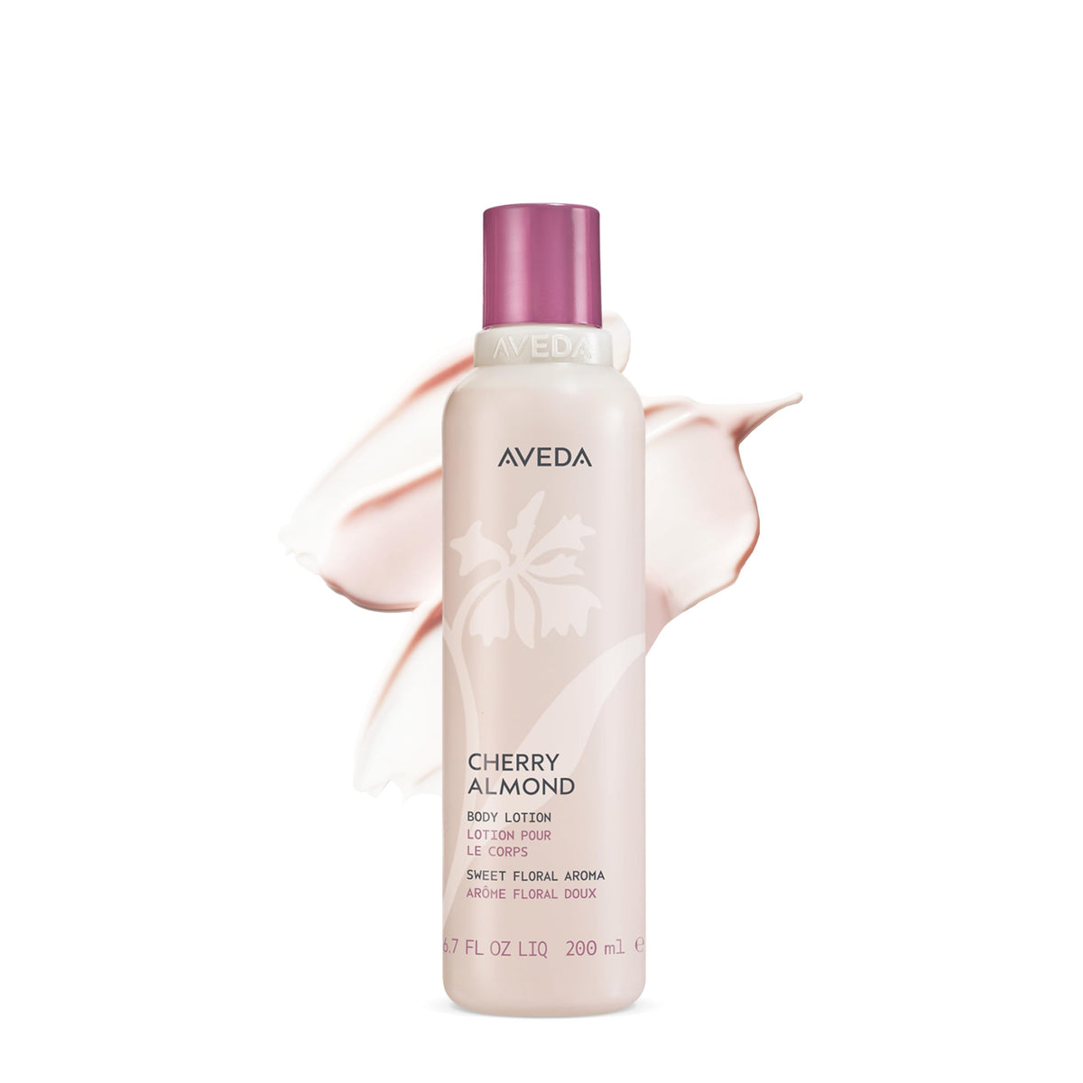 White Smoke AVEDA Cherry Almond Body Lotion | with Sweet Almond Oil, Cherry Blossom Extract | Sweet Floral Aroma of Tonka Bean, Certified Organic Orange, Ylang Ylang | 98% Naturally Derived*, 6.7 Fl Oz