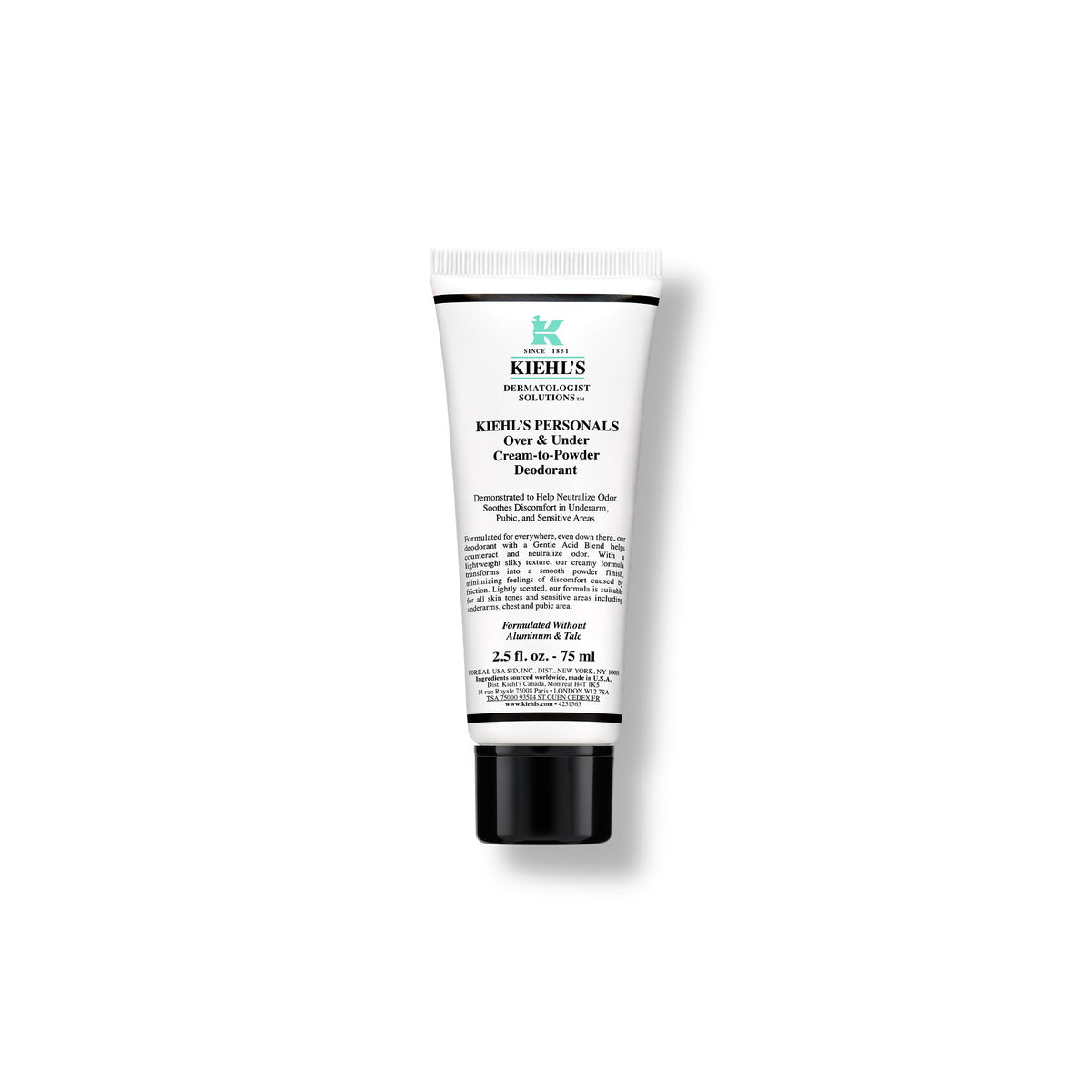 White Smoke Kiehl's - All Over Deodorant Treatment - Whole Body Deodorant - 75ml