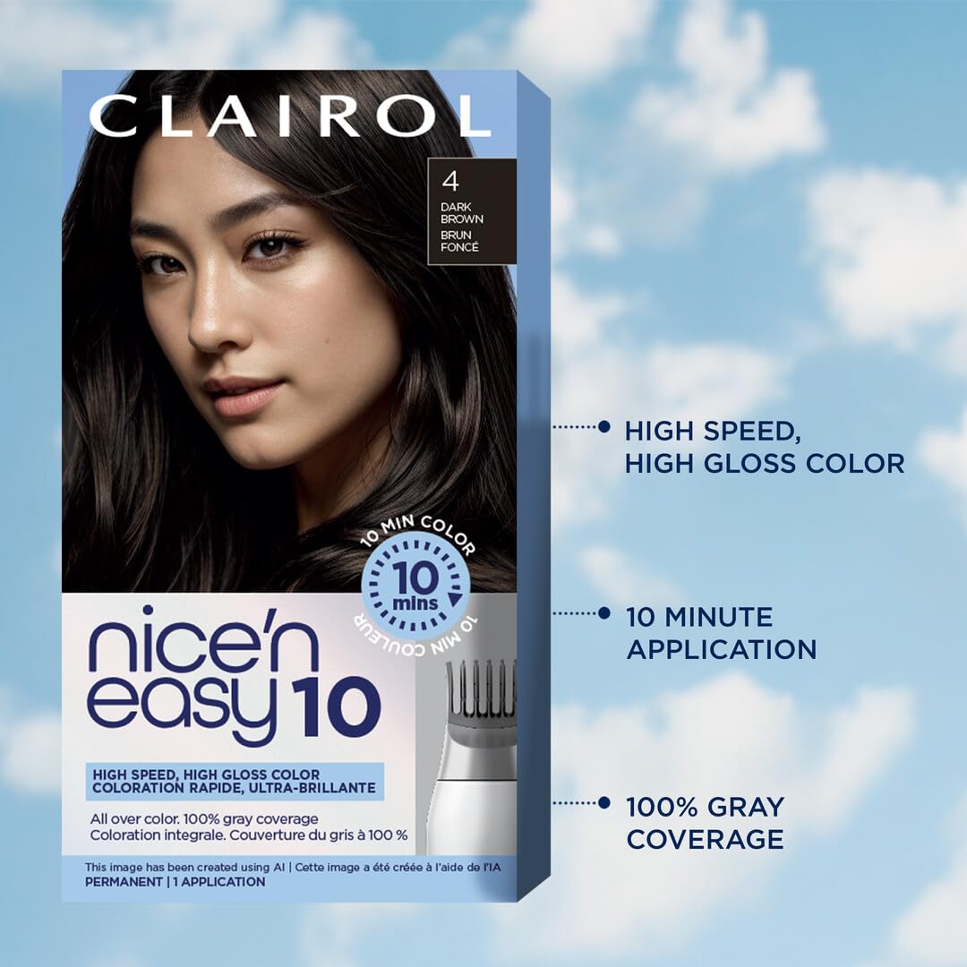 Light Steel Blue Clairol Nice'N Easy 10 Permanent Hair Dye, 7 Dark Blonde Hair Color, Pack of 1