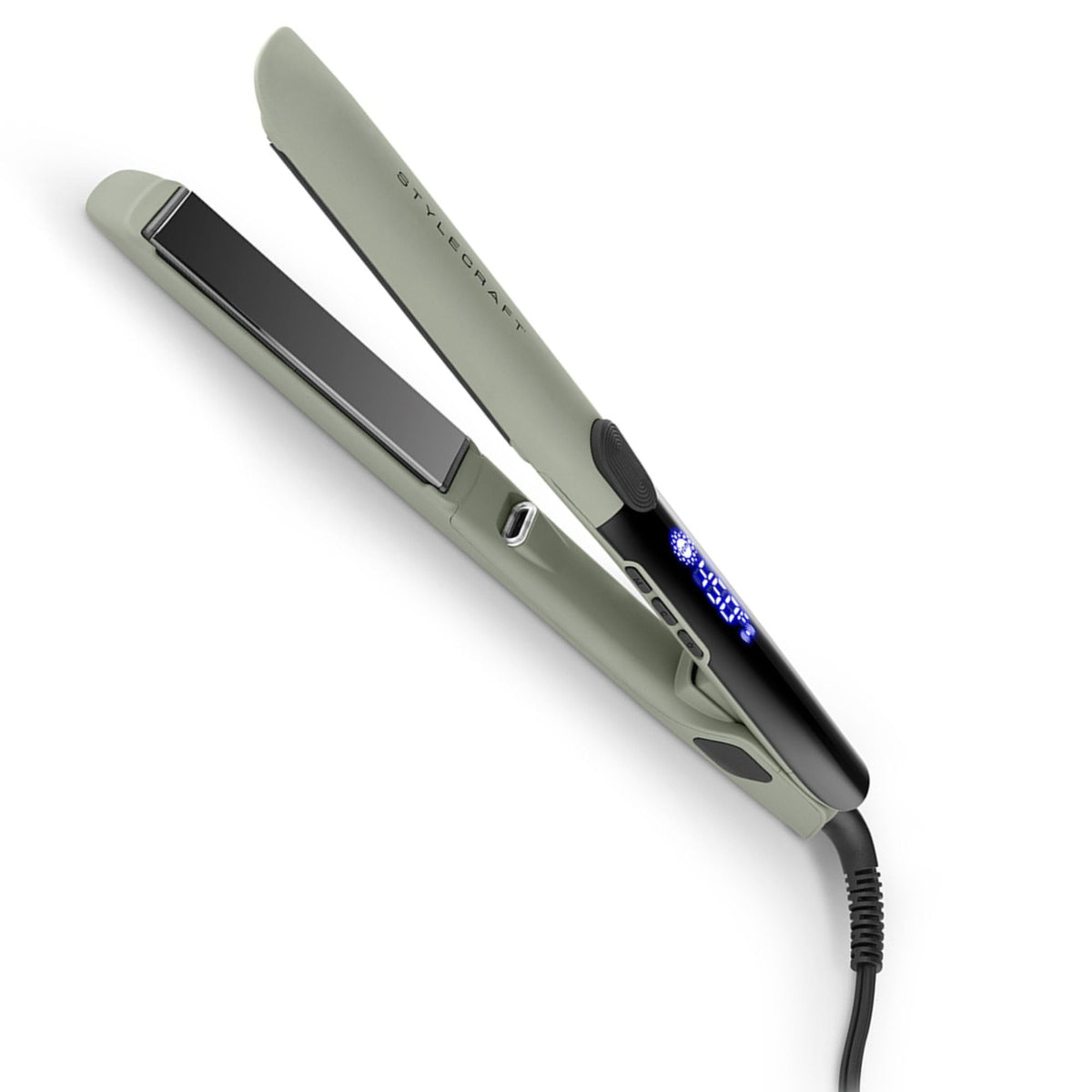 White Smoke StyleCraft Sage 1-Inch Vibrating Titanium Flat Iron Hair Straightener