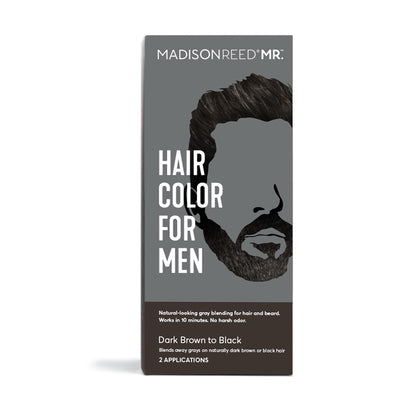 White Smoke Madison Reed Mr. Hair Color for Men, Dark Brown to Black Demi-Permanent Hair Dye, Reduces Grays in 15 Minutes For Hair & Beard, Nourishing & Strengthening, Keratin & Argan Oil, 2 Applications