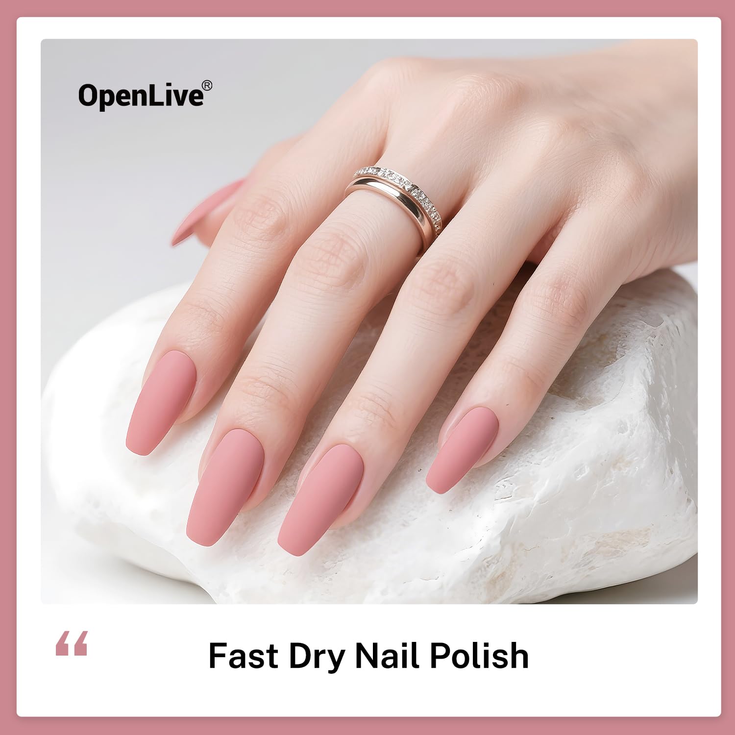 White Smoke OpenLive 16.5ml Dusty Rose Nail Polish Large Volume Quick Drying Light Pink Nail Polish, Fast Drying and Long Lasting Color Nail Art DIY Home Manicure Gift for Women