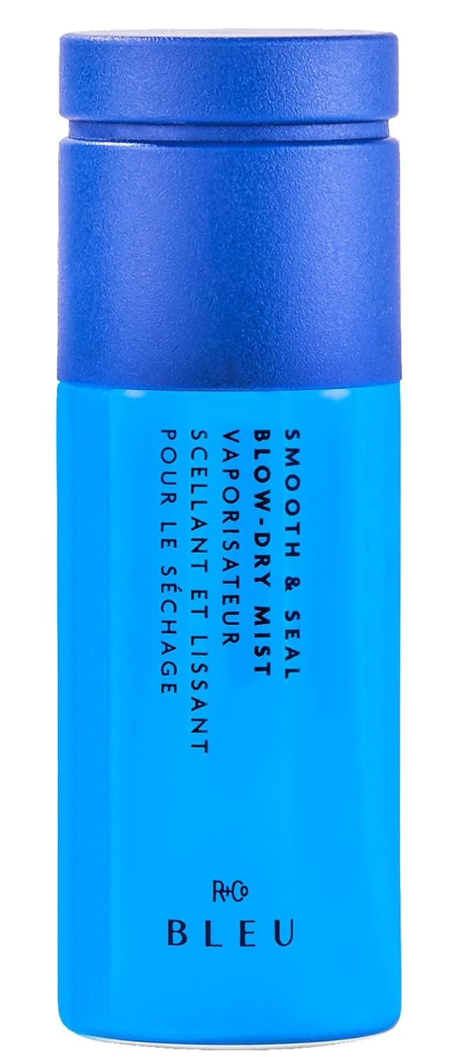 Deep Sky Blue R+Co BLEU SMOOTH & SEAL Blow Dry Mist