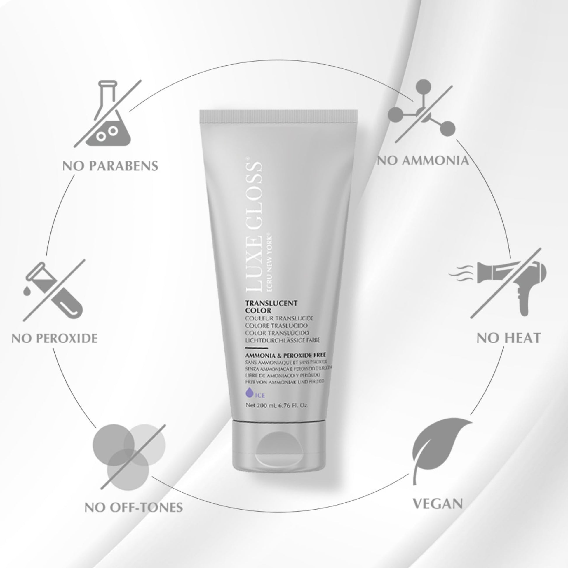White Smoke Ecru New York LUXE GLOSS Hair Gloss for Enhanced Color and Glass-Like Shine, Clear