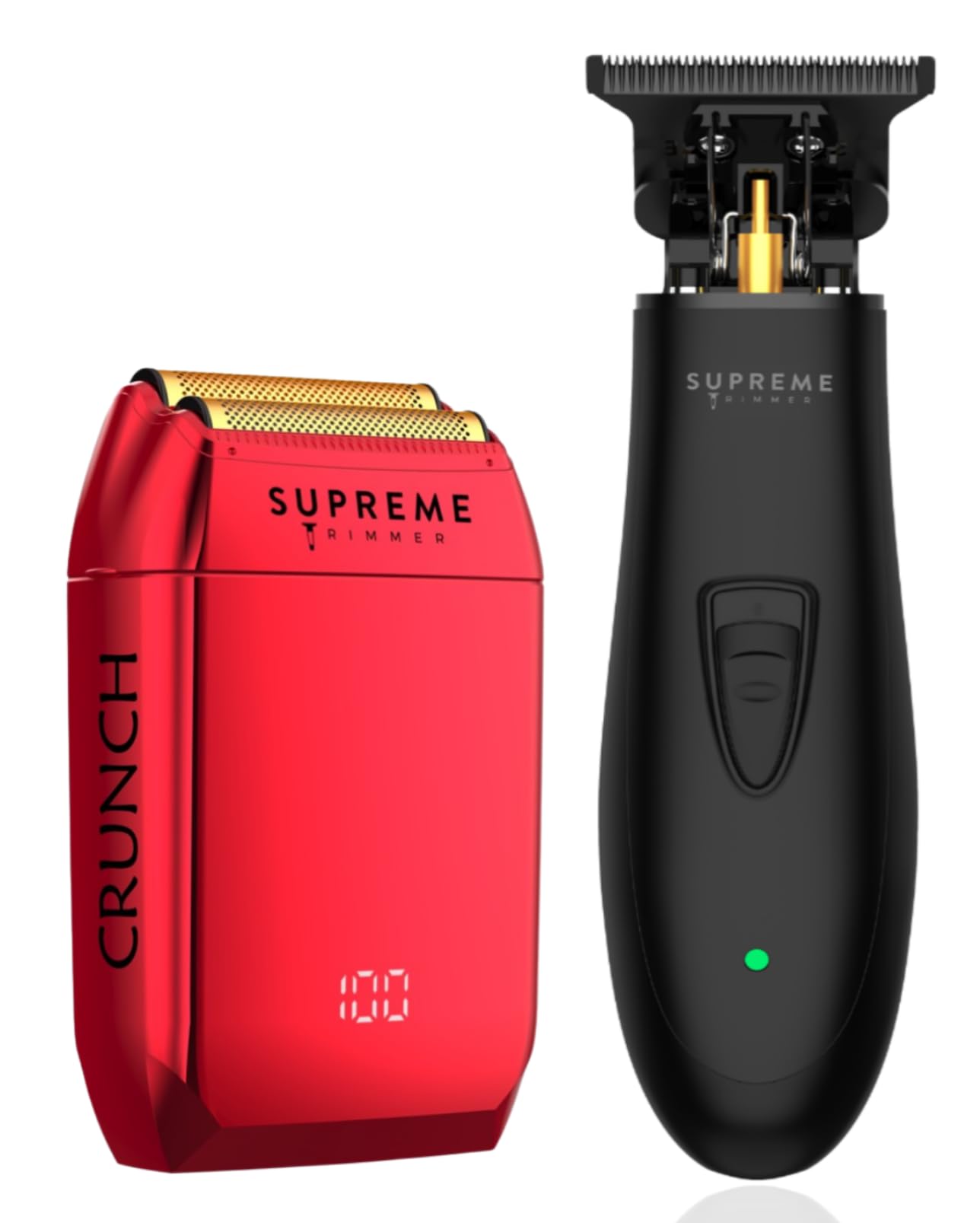 White Smoke Supreme Trimmer 2-in-1 T-Shaper Trimmer & Crunch Foil Shaver | STF602 Electric Razor & ST5210 Beard Trimmer Barber Haircut Kit | Gold