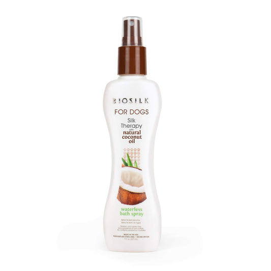 White Smoke BioSilk for Dogs Silk Therapy Shampoo with Organic Coconut Oil | Coconut Dog Shampoo Waterless Shampoo | Dry Dog Shampoo from Silk Therapy for Fresh Dog Coats,Beige