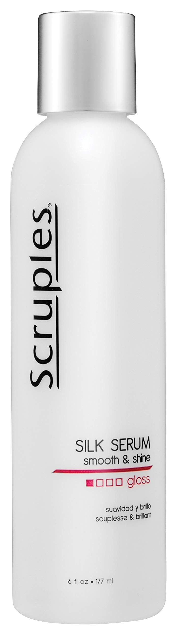 Light Gray Scruples Smooth & Shine Silk Serum (6 oz.) - Shiny, Silky and Frizz- Free Hair - Smoother and Manageable Hairstyle - Leave-In Gloss For Men & Women with All Hair Types