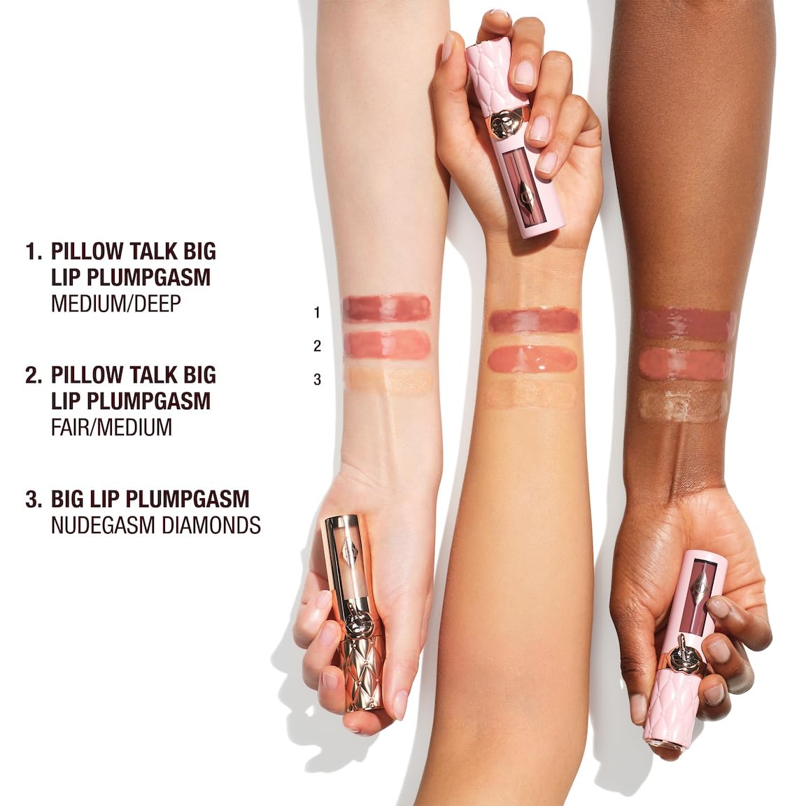White Smoke Charlotte Tilbury Big Lip Plumpgasm Lip Gloss - Gift Set Essential - Hydrating Plumper with Hyaluronic Acid & Heat + Ice Technology - Perfect for Pairing with Makeup Favorites
