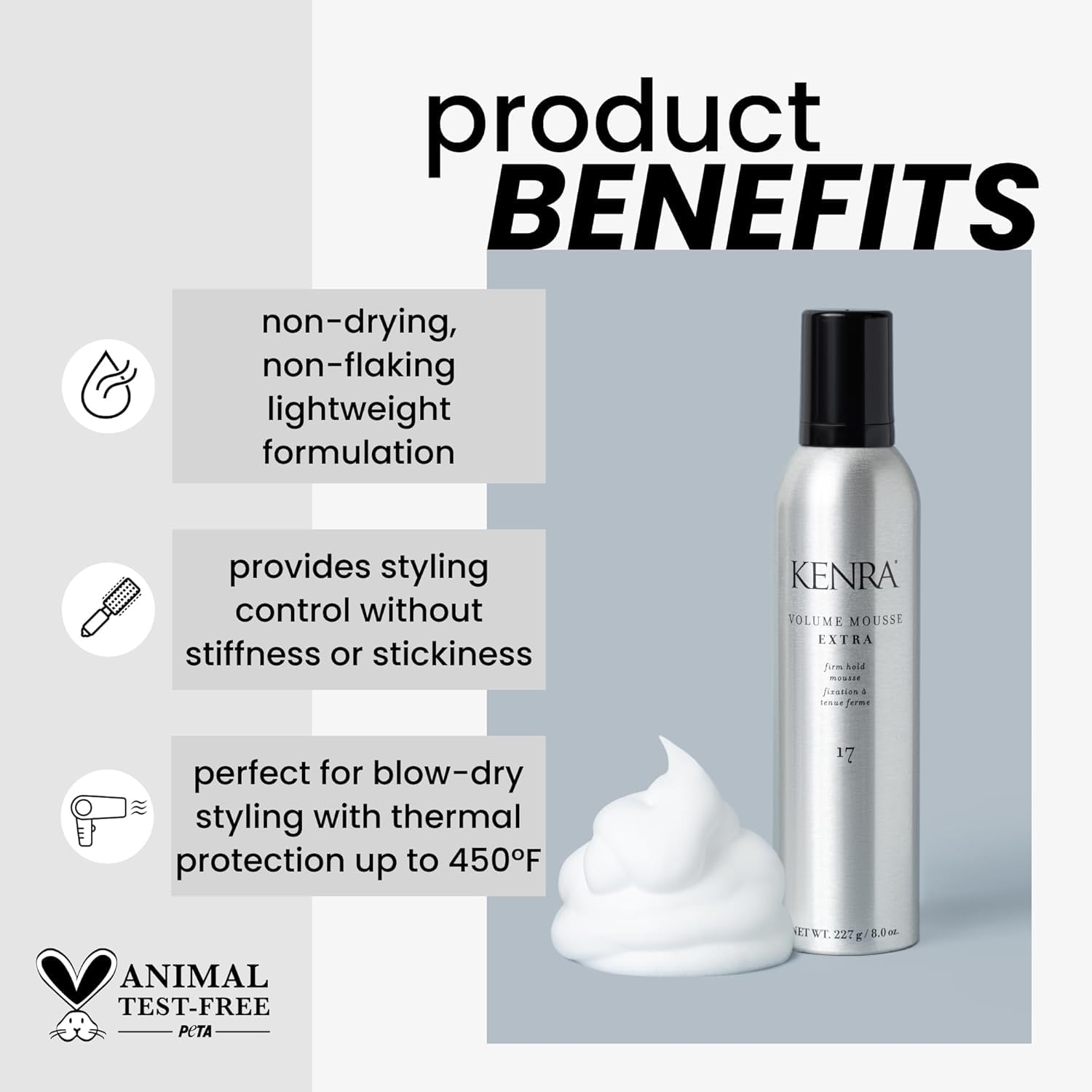 Lavender Kenra Professional Our Greatest Hits | Kit Includes Full Size Volume Mousse Extra 17, Thermal Styling Spray 19, Pearl Detangler, and Dry Texture Spray 6 | 4 pc. Gift Set | $93 Value 27% Savings