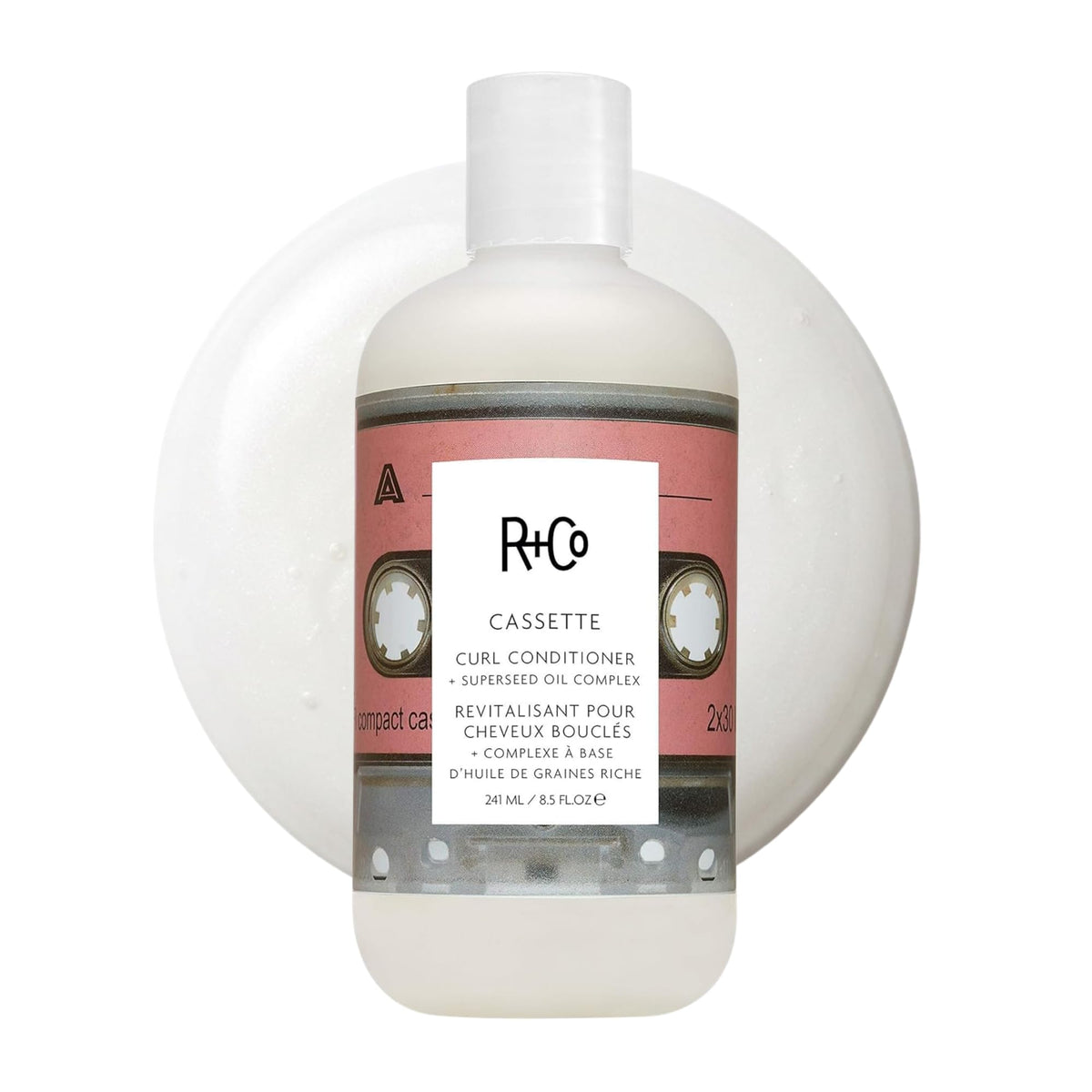 White Smoke R+Co CASSETTE Curl Conditioner + Superseed Oil Complex, 8.5 Oz