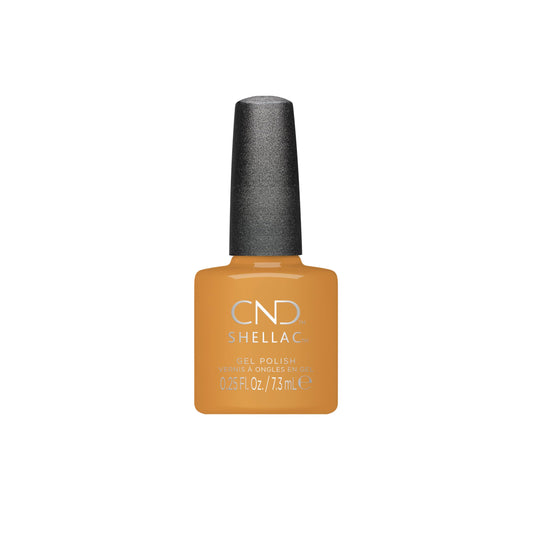 White Smoke CND Shellac Gel Nail Polish, Long-lasting Nail Paint Color with Curve-hugging Brush, 424 Running latte, 0.25 fl oz