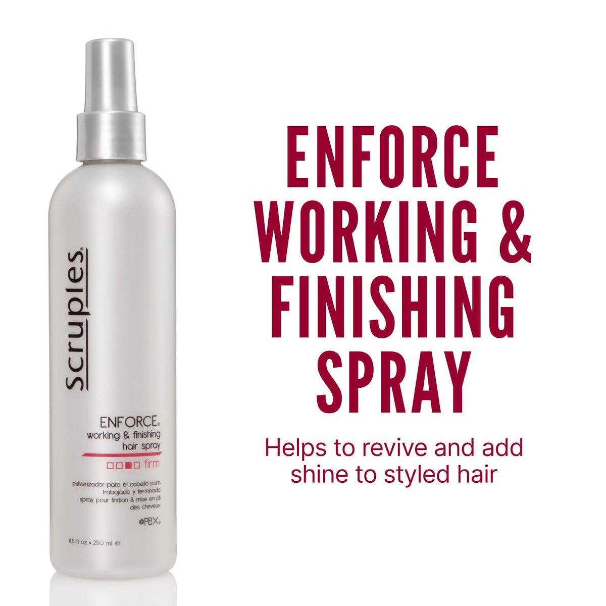 White Smoke Scruples Enforce Working & Finishing Hair Spray - Multipurpose Extra Hold Hair Spray for Styling + Defining - Lock Styles in Place with Lightweight & Volumizing Hair Care (8.5 oz)