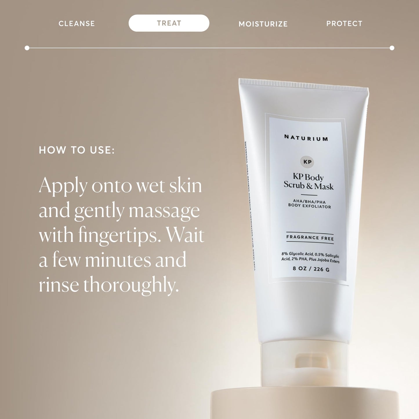 Rosy Brown Naturium KP Body Scrub & Mask for Keratosis Pilaris, Bump Eraser Shower Scrub & Exfoliator for Skin, 8 oz
