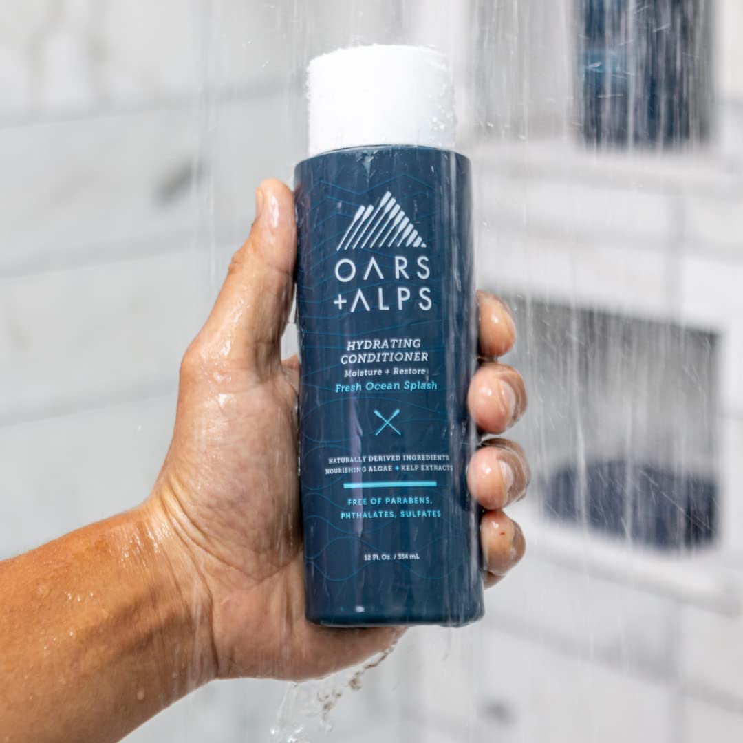 Light Gray Oars + Alps Men's Shampoo, Conditioner, Body Wash Set, Fresh Ocean Scent