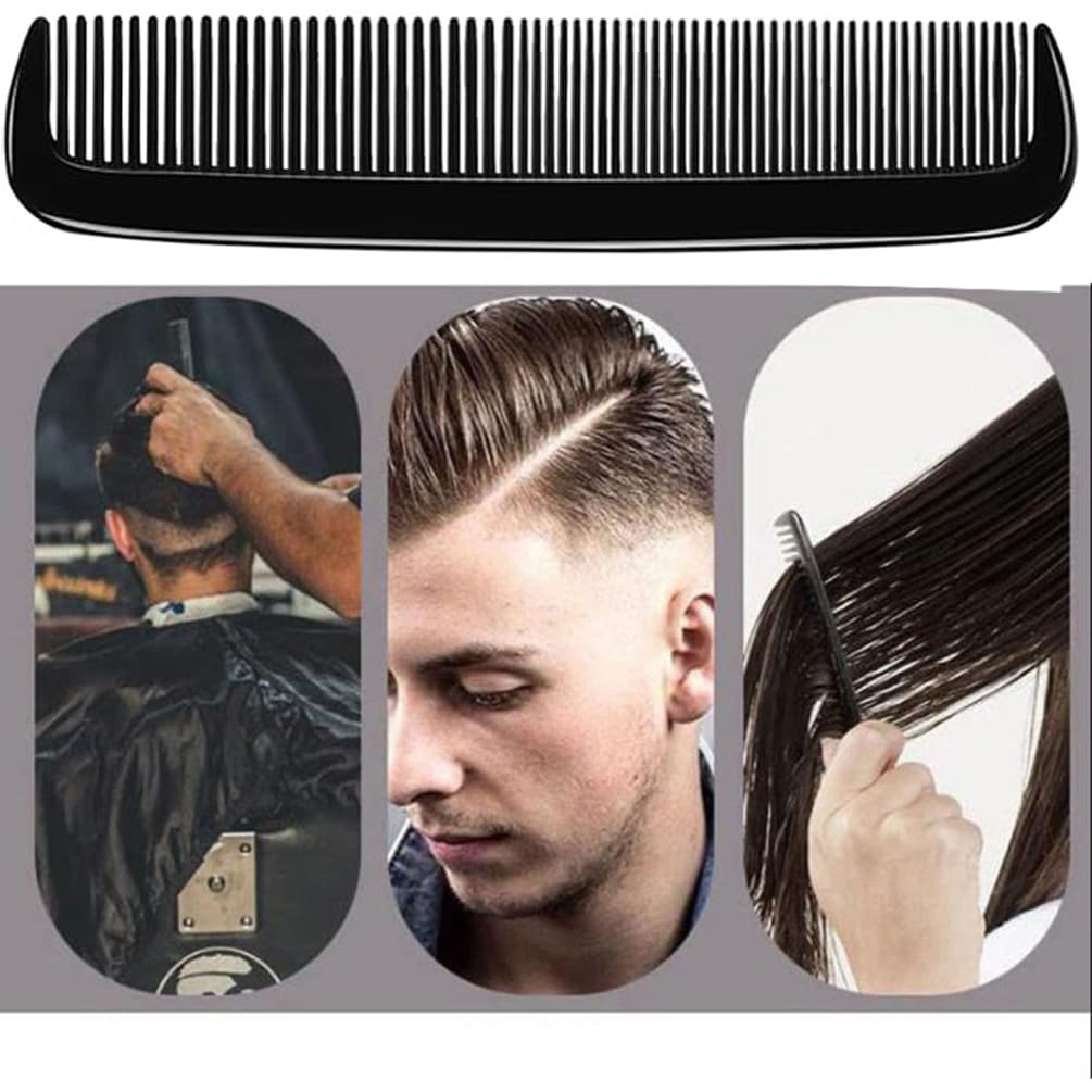 White Smoke LUXXII - (6 Pack) 8" Colorful Styling Essentials Round Handle Comb Hair Combs and (1 Pack) 5" Favorict Pocket Comb (A)