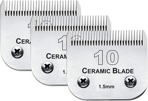 White Smoke 3 Pack 10 Blade Dog Grooming Blades Compatible with Andis Clippers/Oster A5/Wahl KM,Detachable Stainless Steel Blade,Size-10, 1/16-Inch Cut Length