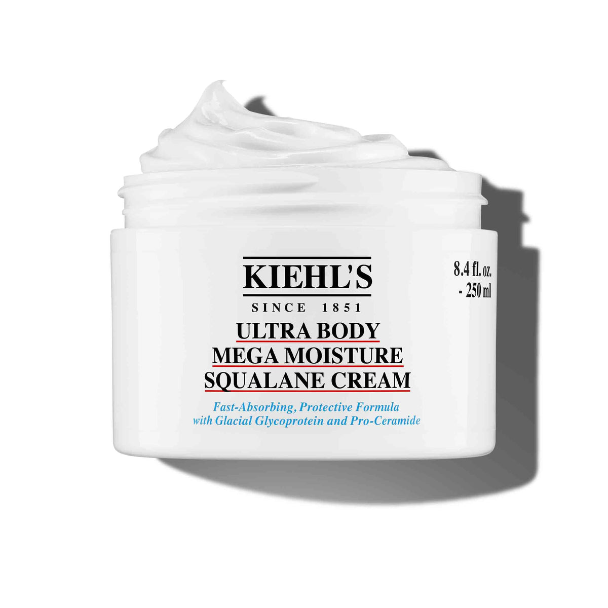 White Smoke Kiehl's - Ultra Body Mega Moisture Squalane Lightweight Cream - 8.4 fl oz