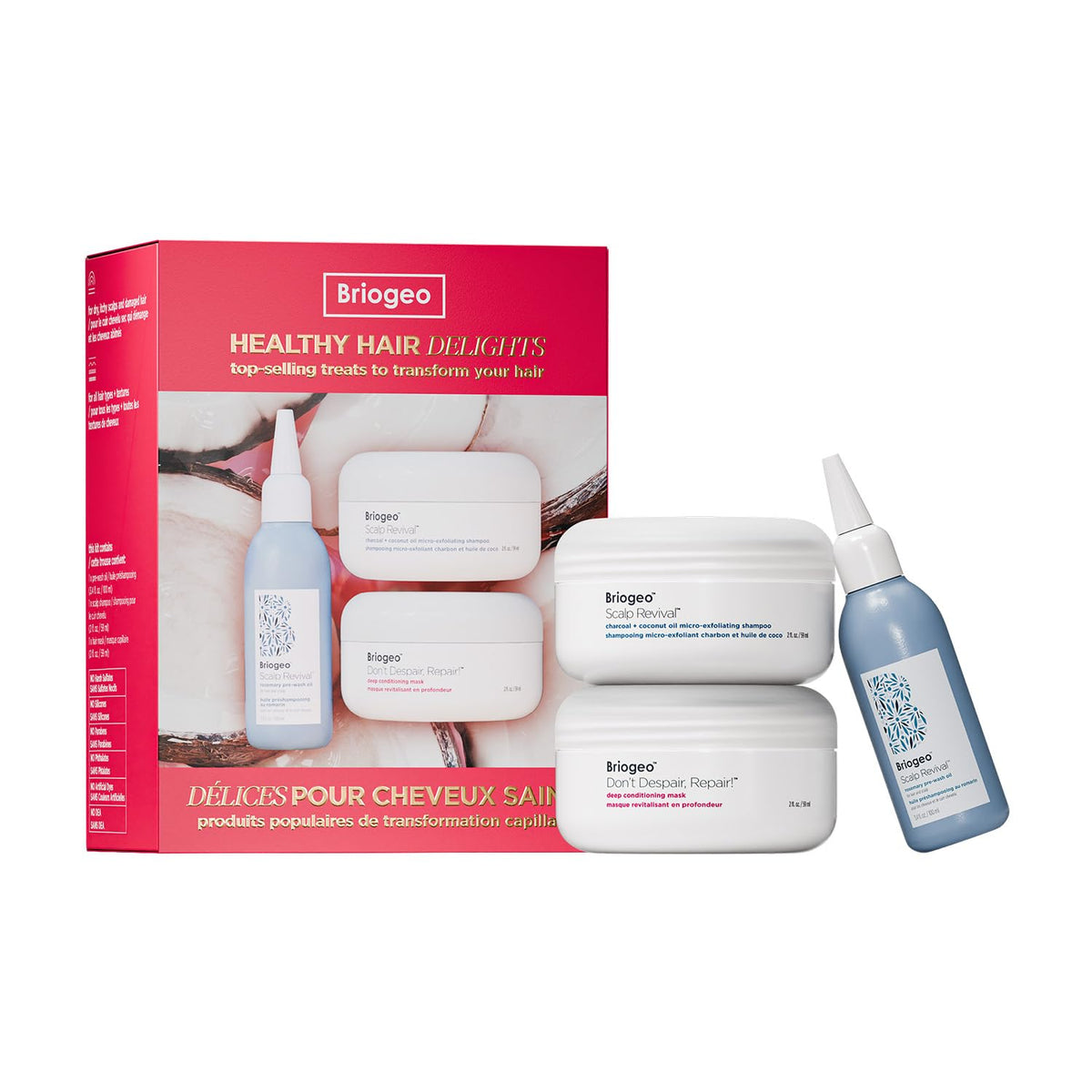 White Smoke Briogeo Healthy Hair Delights Holiday Kit | Clean Hair Repair Gift Set