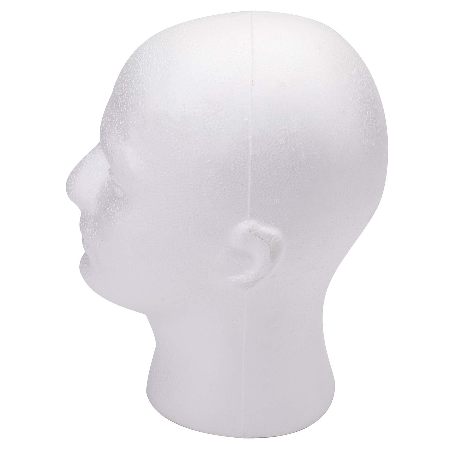 White Smoke Foraineam 2 Pack Male Foam Head 11 Inch Man Mannequin Manikin Foam Heads Wig Display Holder Hats Glasses Display Stand