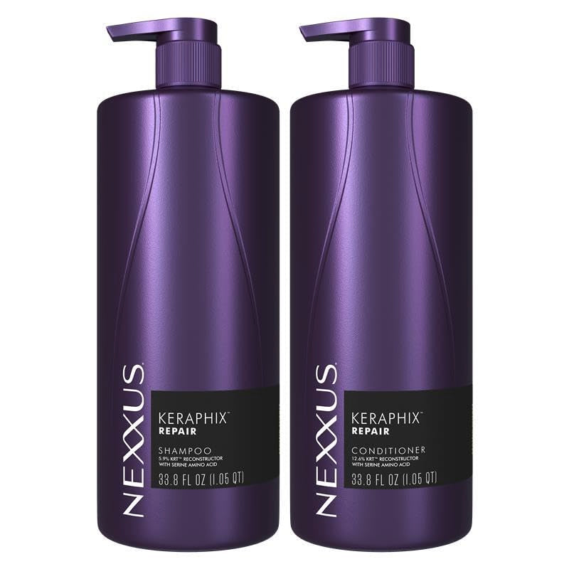 Dark Slate Gray Nexxus KERAPHIX Shampoo & Conditioner for Damaged Hair, 2 Pack, 33.8 Fl Oz
