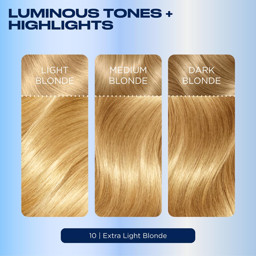 Lavender Clairol Nice'n Easy Permanent Hair Dye, 10 Extra Light Blonde Hair Color, Pack of 3 - Packaging May Vary