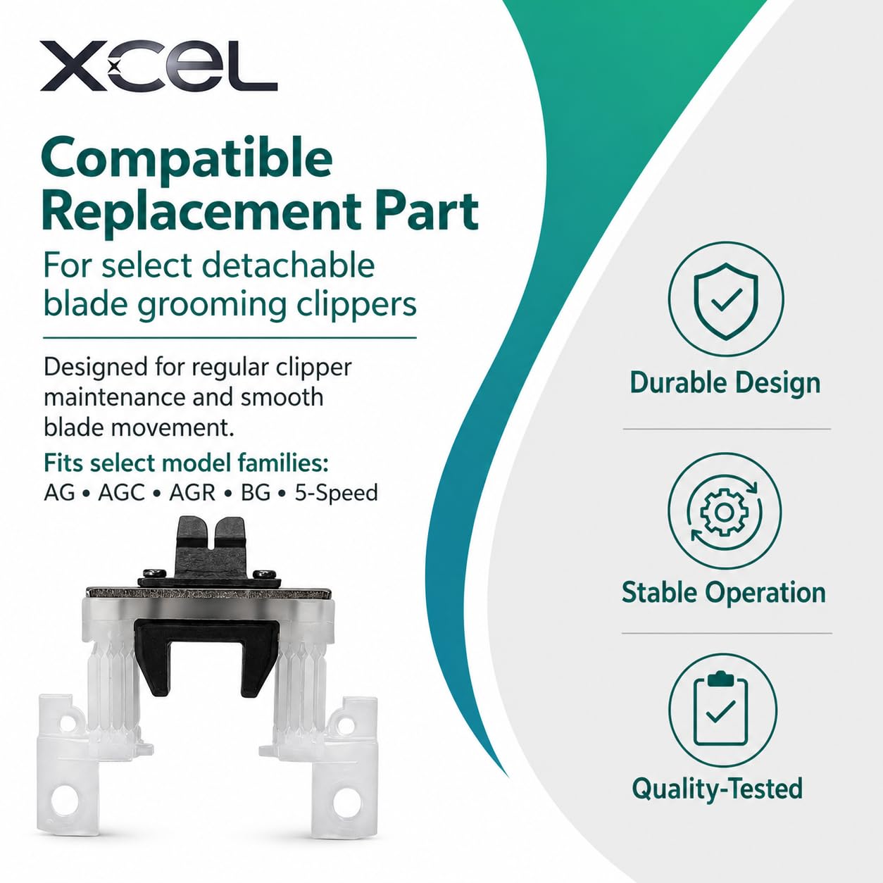 White Smoke XCEL Blade Drive Lever Assembly Replacement, Compatible with Select Andis AG, AGC, AGR, BG and 5-Speed Grooming Clippers - 4 Pack