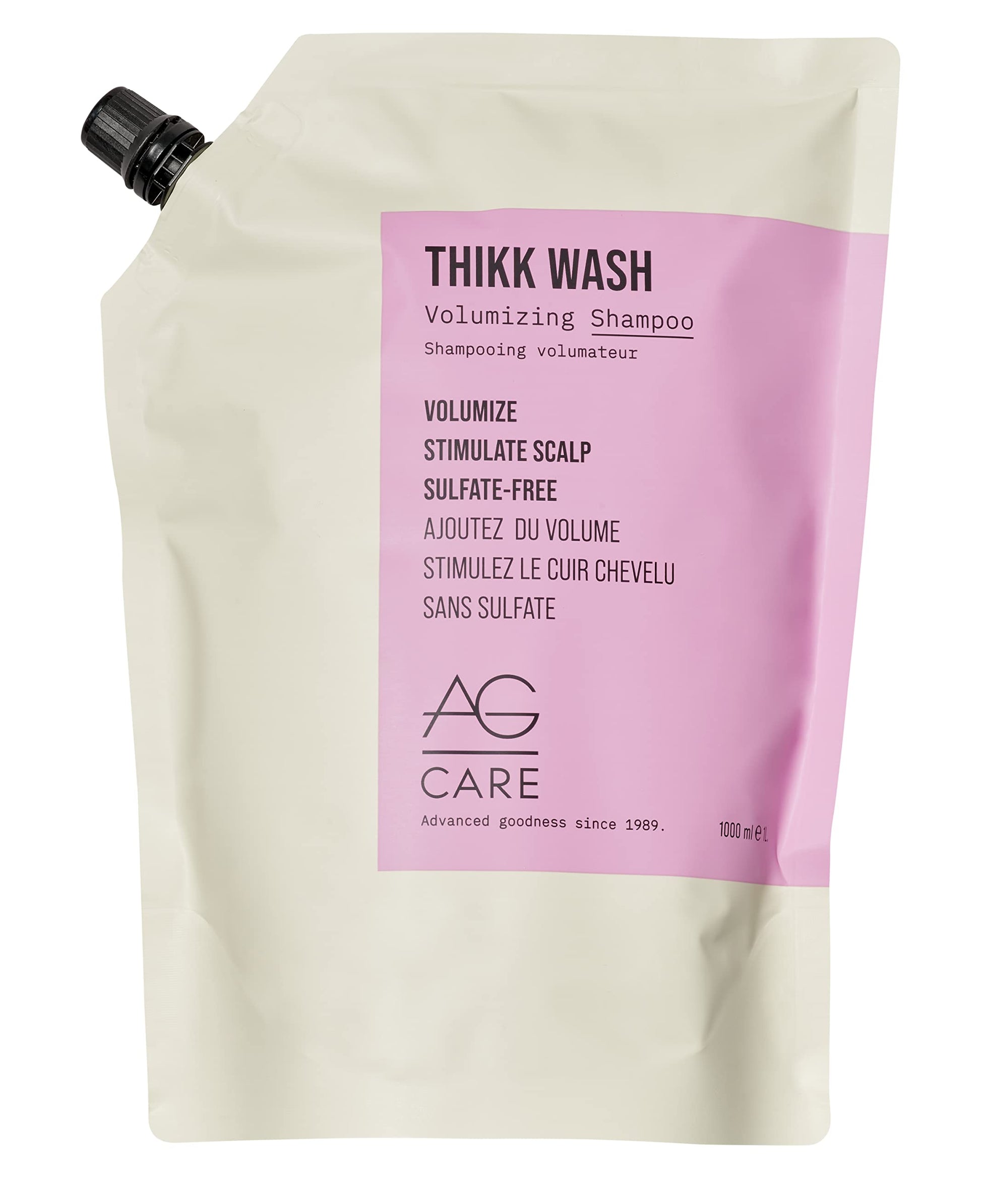 Light Gray AG Hair Thikk Wash Volumizing Shampoo - Cleanse Scalp and Add Volume - Exclusive Regenerative Complex, 33.8 Fl Oz