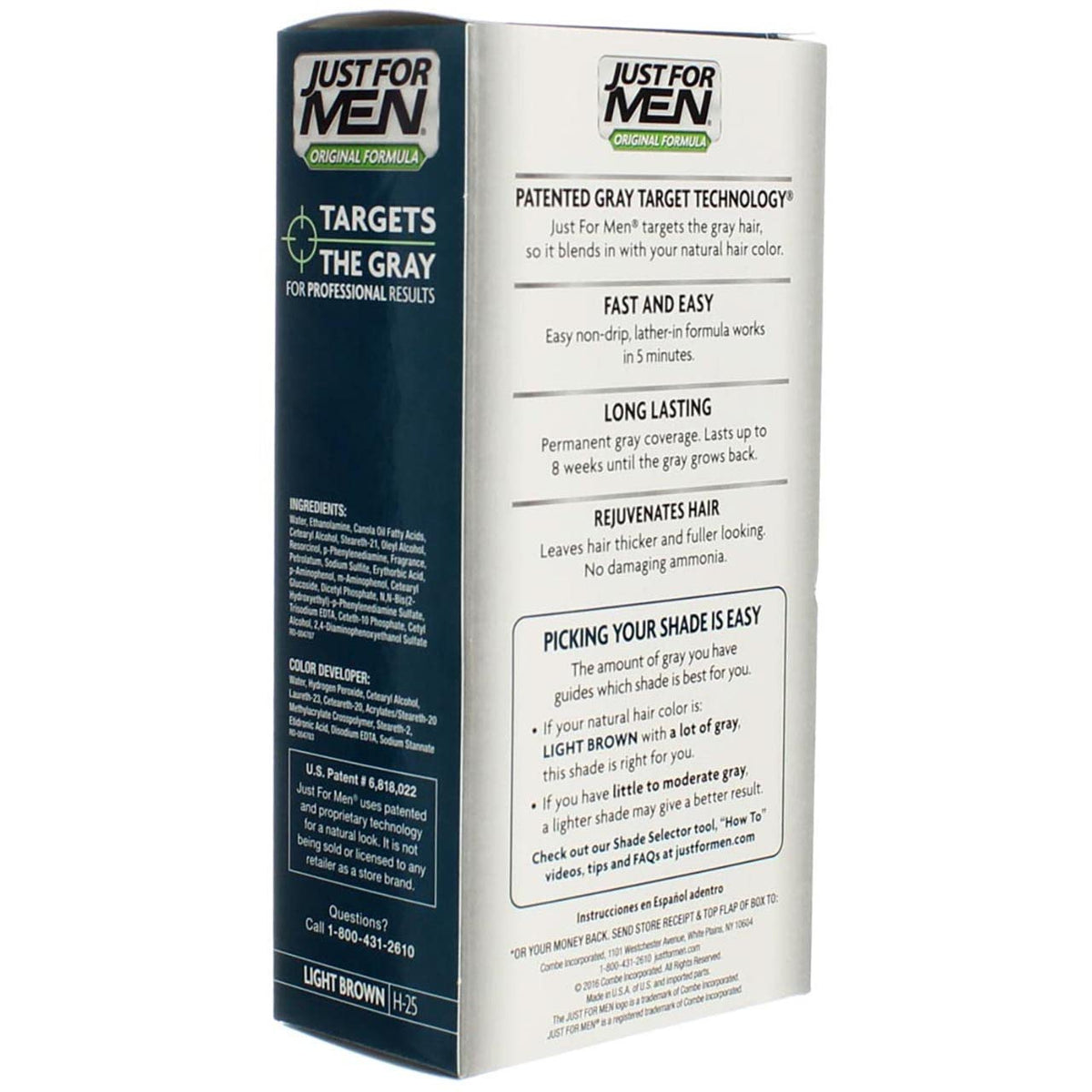 Light Gray Just For Men Hair Color, Light Brown, 1 Ounce