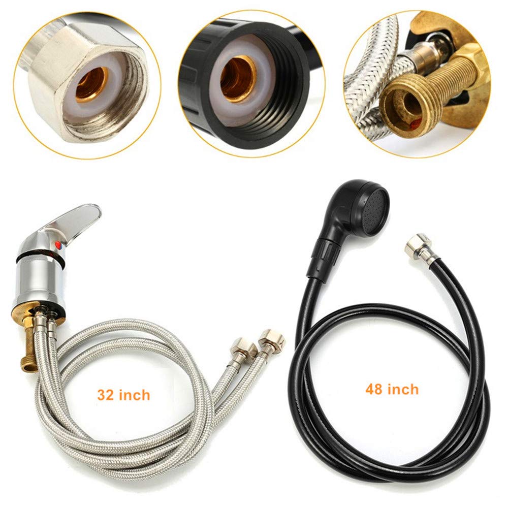 White Smoke LukLoy Salon Shampoo Bowl Faucet, Salon Sink Faucet Replacement or Salon Sink Parts, Chrome