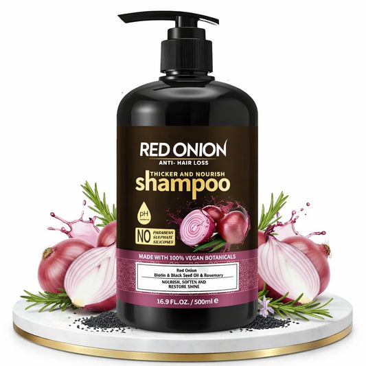 White Smoke Red Onion Shampoo Biotin Keratin 500ml- Anti Hair Loss, Anti Dandruff Shampoo for Hair Growth & Thickening - Salon Grade 100% Vegan, Nourishing Care to Restore Shine Paraben & Sulphate Free