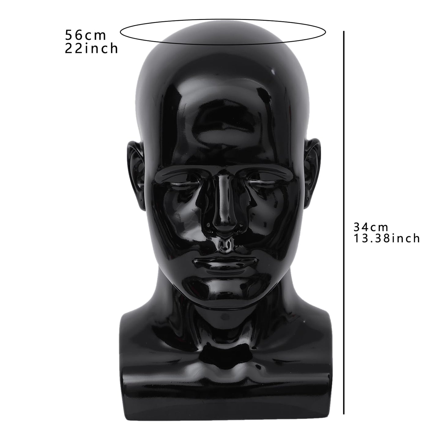 White Smoke BLTYXT PVC Male Mannequin Head Professional Manikin Training Head for Display Headphone Game Console Hats Wigs Jewellery Glasses Facemask Caps Model Head (L90LH)