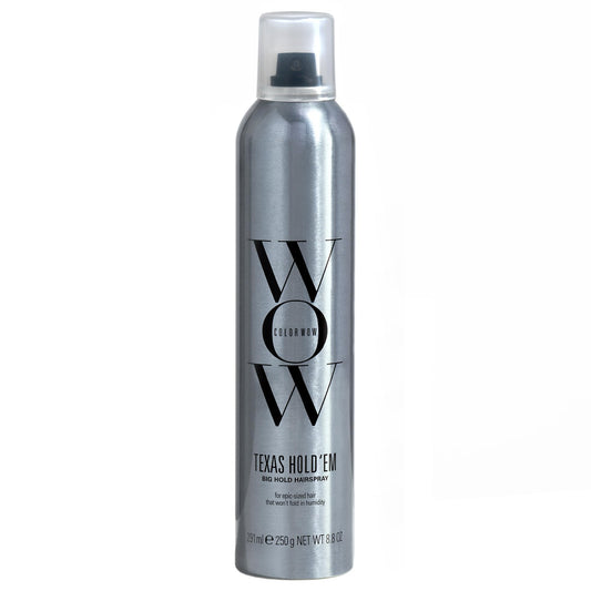 Slate Gray COLOR WOW Texas Hold 'Em Big Hold Hairspray- Hair Spray Extra Hold for all-day style |Heat protection spray for hair + UV protection|Anti humidity spray for hair |No Crunch or Flake| brushable finish