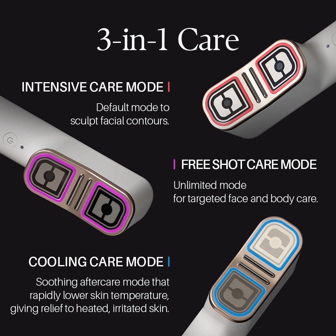 Black d’Alba Allthera Double Shot Beauty Massager | 3-Mode Facial Beauty Massager | Face & Body Care | Korean Skincare Tool