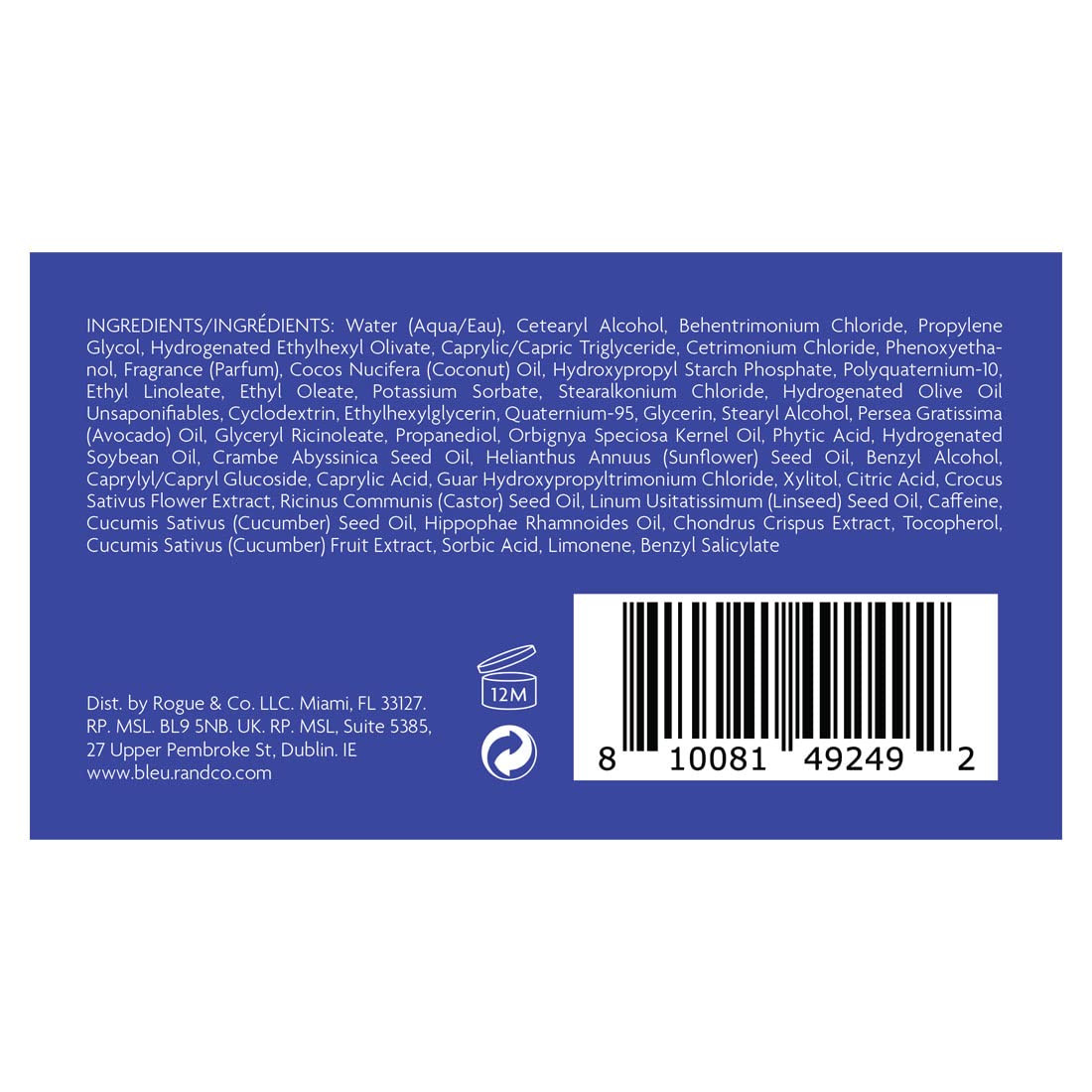Dark Slate Blue R+Co BLEU ESSENTIAL Conditioner Liter, 33.8 Oz
