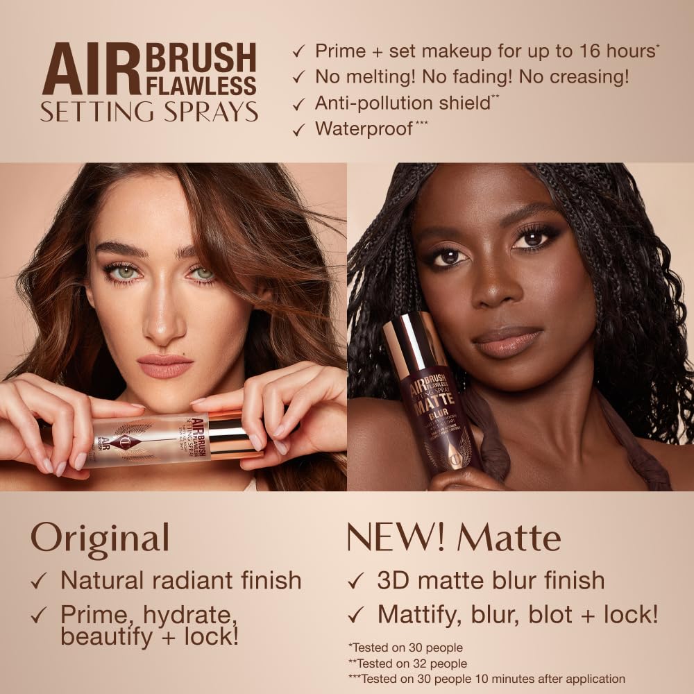 Tan Charlotte Tilbury Airbrush Flawless Setting Spray - Hydrating & Waterproof