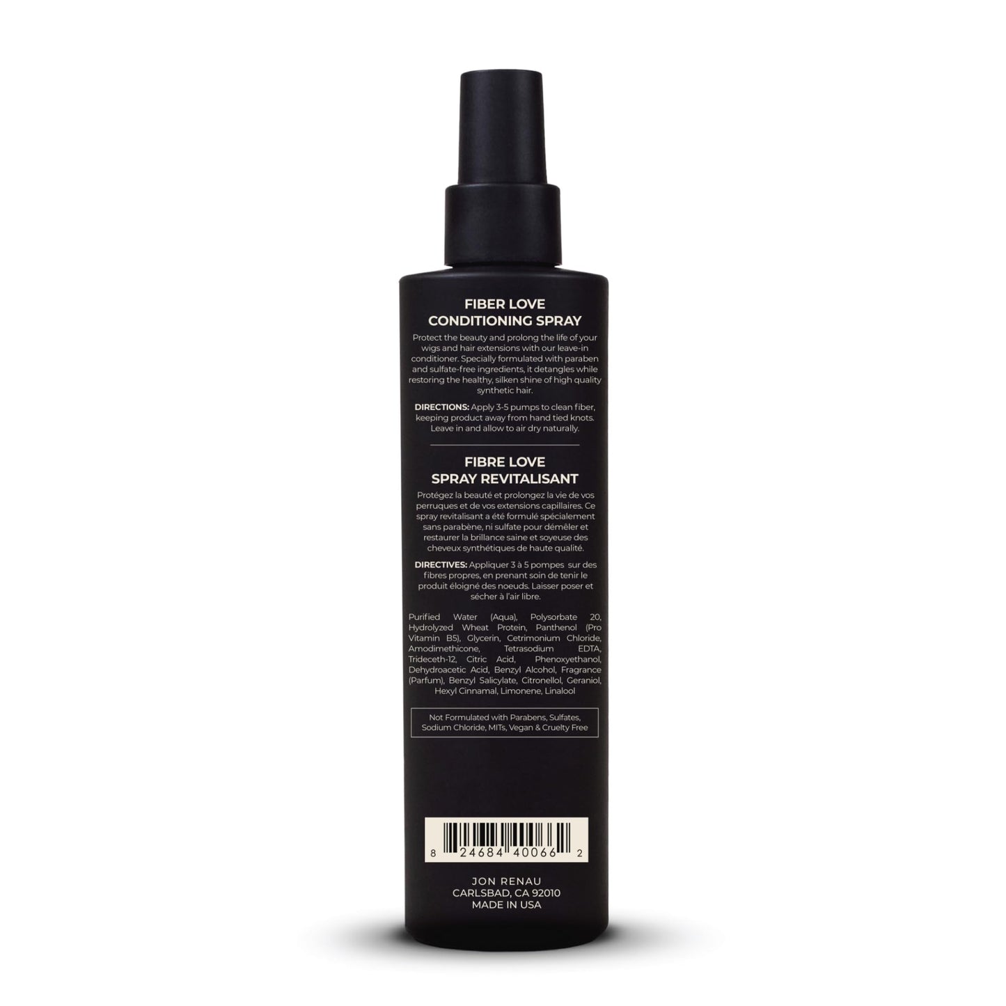 White Smoke Jon Renau Fiber Love Wig Care Bundle, Synthetic Wig Shampoo and Leave In Conditioning Spray, Sulfate and Paraben Free Wash and Detangling System for Synthetic Wigs and Hair Extensions
