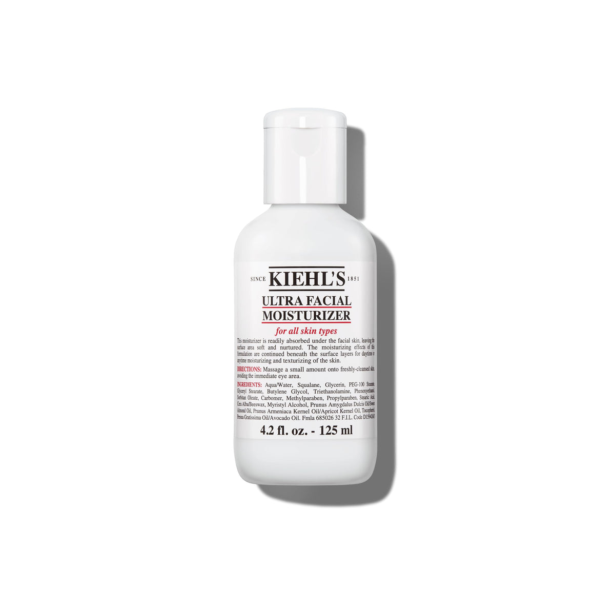 White Smoke Kiehl's - Ultra Facial Moisturizer, 24-HR Hydrating Face Cream - 8.4 fl oz