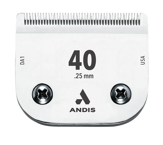 White Smoke Andis 64265 CeramicEdge Carbon-Infused Steel Pet Clipper Blade, Size-40, 1/100-Inch Cut Length 64265, Chrome