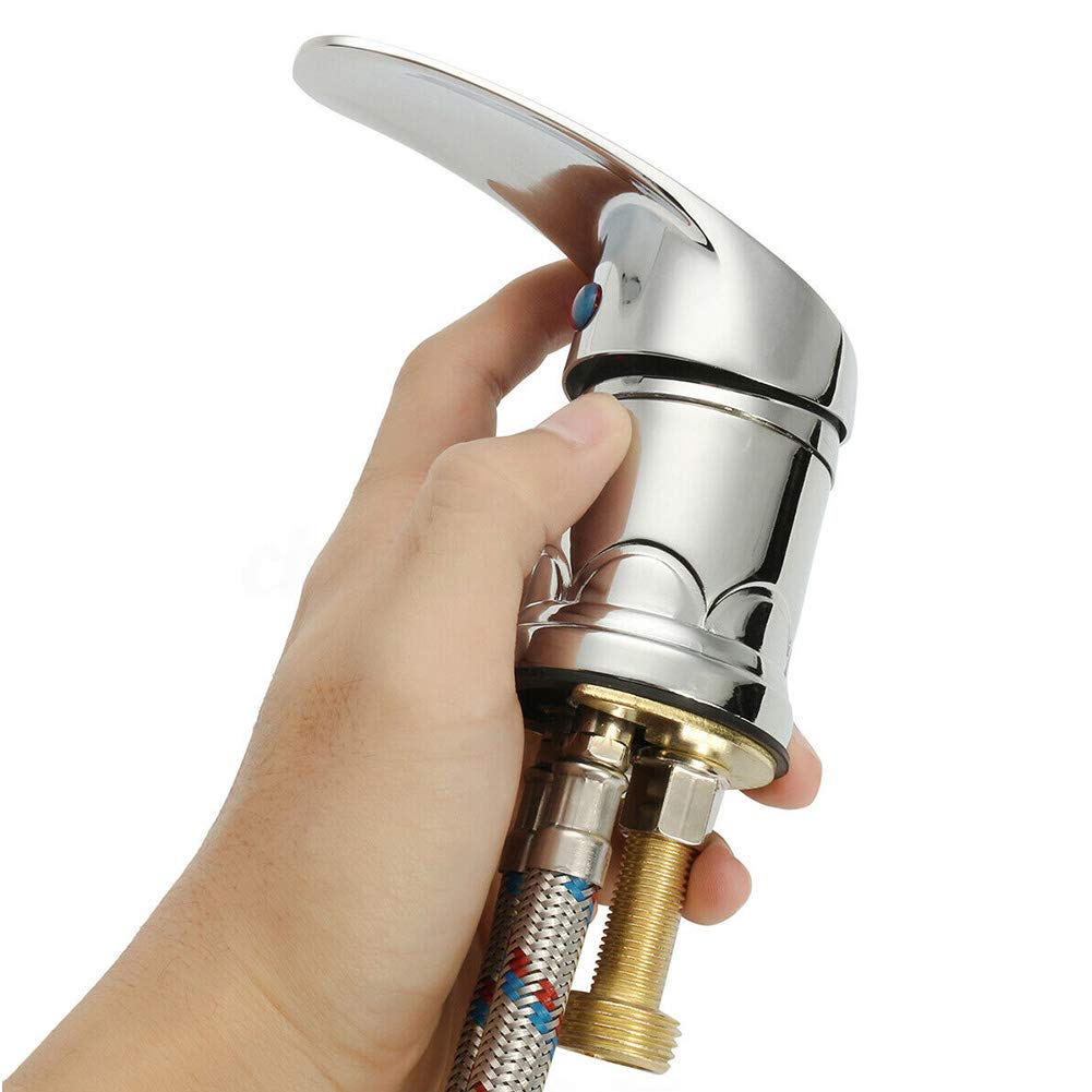 White Smoke Tookie Water Faucet Set, Zinc Alloy Salon Shampoo Bowl Faucet and Sprayer Kit with Spray Hose, Home Durable Salon Spa Hot Cold Mixer Shower Shampoo Bowl Replacement Part Set